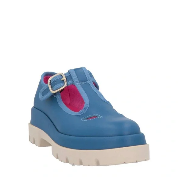 Le babe Mary Jane’s in blue leather NIB - Picture 3 of 4